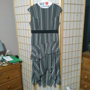 Layered dress blue stripes